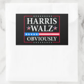 Sticker Rectangulaire Harris Walz 2024 Évidemment | Tim Walz (Sac)