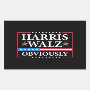 Sticker Rectangulaire Harris Walz 2024 Évidemment Tim Walz