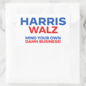 Sticker Rectangulaire Harris Walz 2024 - Faites attention à votre propre (Sac)