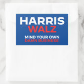 Sticker Rectangulaire Harris Walz 2024 - Faites attention à votre propre (Sac)