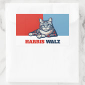 Sticker Rectangulaire Harris Walz 2024 Manifestement Chat (Sac)