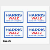 Sticker Rectangulaire Harris Walz 2024 - Nous ne reviendrons pas (Feuille)