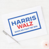 Sticker Rectangulaire Harris Walz 2024 - Quand nous combattons nous gagn (Enveloppe)