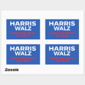 Sticker Rectangulaire Harris Walz 2024 - Quand nous combattons Nous gagn (Feuille)
