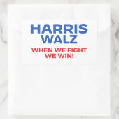 Sticker Rectangulaire Harris Walz 2024 - Quand nous combattons Nous gagn (Sac)