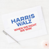 Sticker Rectangulaire Harris Walz 2024 - Quand nous combattons Nous gagn (Enveloppe)