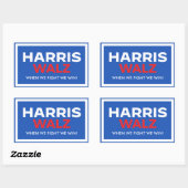 Sticker Rectangulaire Harris Walz 2024 - Quand nous combattons nous gagn (Feuille)
