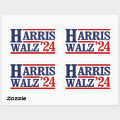 Sticker Rectangulaire Harris Walz 24 (Feuille)