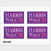 Sticker Rectangulaire Harris Walz 24 Rose (Feuille)