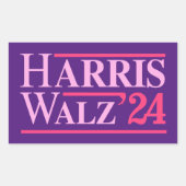 Sticker Rectangulaire Harris Walz 24 Rose (Devant)