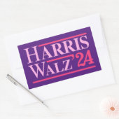 Sticker Rectangulaire Harris Walz 24 Rose (Enveloppe)