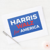 Sticker Rectangulaire Harris Walz pour l'Amérique (Enveloppe)
