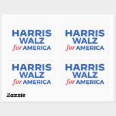 Sticker Rectangulaire Harris Walz pour l'Amérique (Feuille)