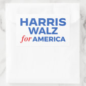Sticker Rectangulaire Harris Walz pour l'Amérique (Sac)