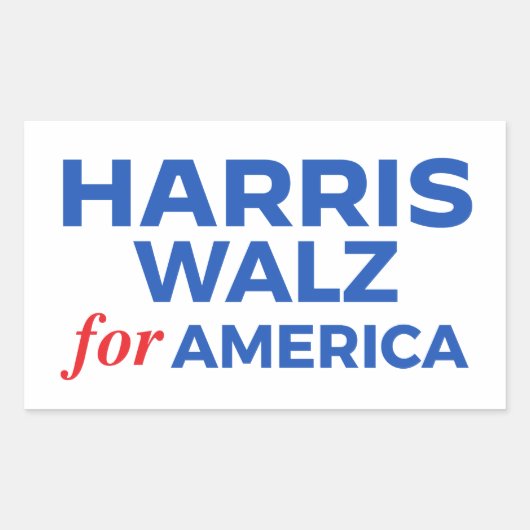 Sticker Rectangulaire Harris Walz pour l'Amérique (Devant)