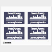 Sticker Rectangulaire Harrisburg, Pennsylvanie (Feuille)