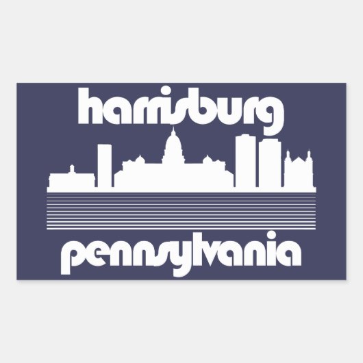 Sticker Rectangulaire Harrisburg, Pennsylvanie (Devant)