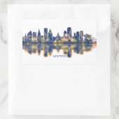 Sticker Rectangulaire Hartford Skyline (Sac)