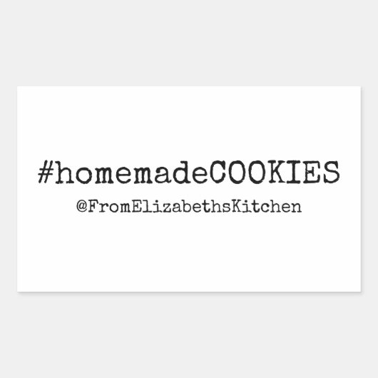 Sticker Rectangulaire HashTag #cookies maison (Devant)