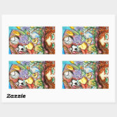 Sticker Rectangulaire Hatter et son design Casquette de printemps (Feuille)