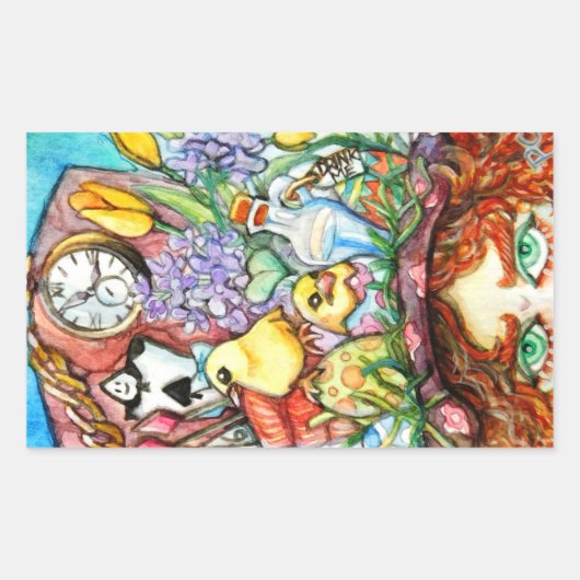 Sticker Rectangulaire Hatter et son design Casquette de printemps (Devant)