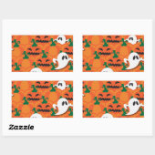 Sticker Rectangulaire Haunted Halloween Citrouille Patch Ghosts (Feuille)