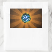 Sticker Rectangulaire Haut-parleurs de musique et sunburst orange (Sac)