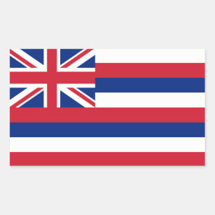 Sticker Rectangulaire Hawaï/drapeau hawaïen d'état, Etats-Unis