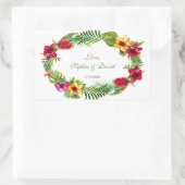 Sticker Rectangulaire Hawaïen radiant Tropical Floral Mariage (Sac)