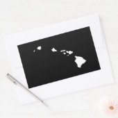 Sticker Rectangulaire Hawaii en blanc et noir (Enveloppe)