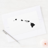 Sticker Rectangulaire Hawaii en noir et blanc (Enveloppe)