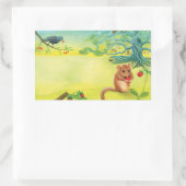Sticker Rectangulaire Hazel Dormouse Manger Fraise Sauvage (Sac)