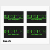 Sticker Rectangulaire He She They Bold Vert et Noir (Feuille)
