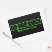 Sticker Rectangulaire He She They Bold Vert et Noir (Enveloppe)