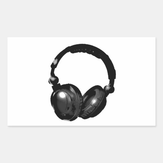Sticker Rectangulaire Headphone (Devant)