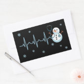 Sticker Rectangulaire Hearbeat Nurse Snowman Noël (Enveloppe)