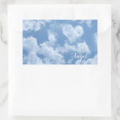 Sticker Rectangulaire Heart Cloud Ciel mignon Moderne Bleu Personnalisé  (Sac)