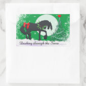 Sticker Rectangulaire Heart Horses VI Holiday (Holiday Tree) (Sac)