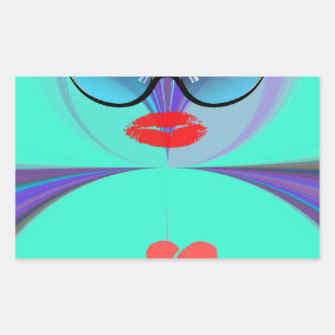 Sticker Rectangulaire Heart Selfie