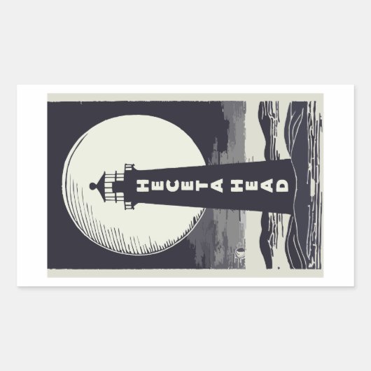 Sticker Rectangulaire Heceta Head Phare Oregon Moon (Devant)