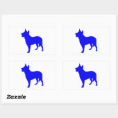Sticker Rectangulaire Heeler bleu australien (Feuille)