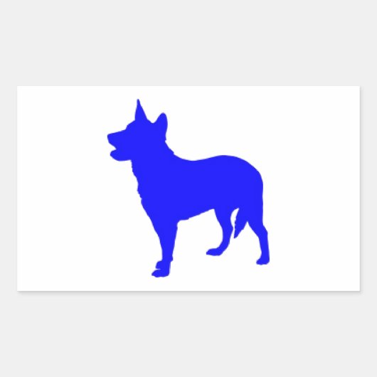 Sticker Rectangulaire Heeler bleu australien (Devant)