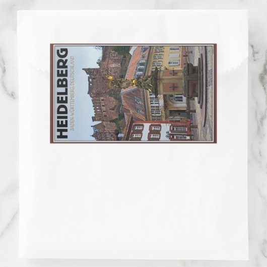 Sticker Rectangulaire Heidelberg - Statue et Château (Sac)