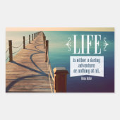 Sticker Rectangulaire Helen Keller Citation Inspirationnelle "Aventure" (Devant)