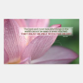 Sticker Rectangulaire Helen Keller Citation Inspirationnelle "Sens avec (Devant)