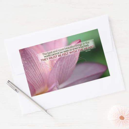 Sticker Rectangulaire Helen Keller Citation Inspirationnelle "Sens avec (Enveloppe)