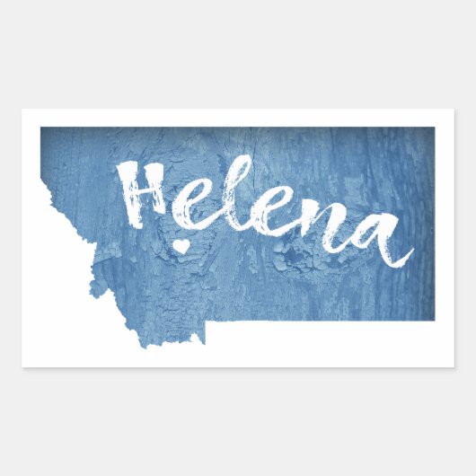 Sticker Rectangulaire Helena Montana Wood Grain (Devant)