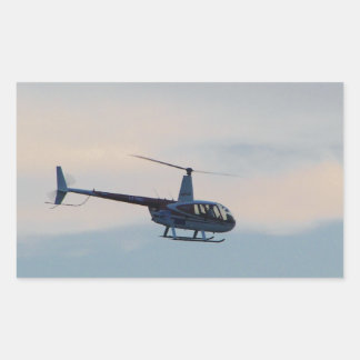 Sticker Rectangulaire Hélicoptère R44 rouge et blanc