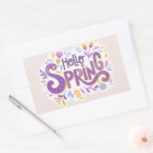 Sticker Rectangulaire Hello Spring Floral (Enveloppe)