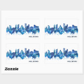 Sticker Rectangulaire Helsinki Finlande Skyline Blue (Feuille)